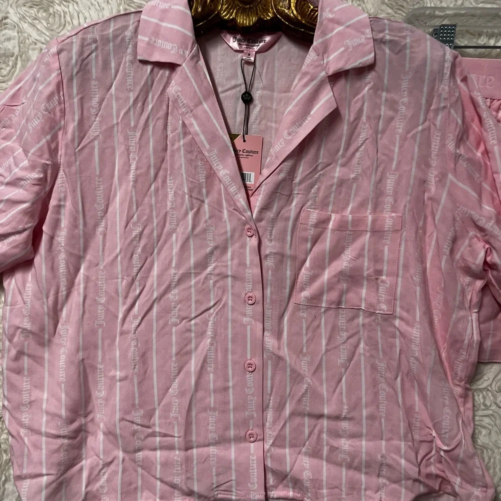 Juicy Couture Pink Coquette Girlhoodcore Shorty Pjs Pajama Set Women’s S NWT - Picture 2 of 7